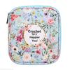 Kwiatowy Zestaw do Robienia na Drutach Ręcznych Szydełko Zapinana Wodoodporna Torba do Przechowywania DIY Drukowana Torba do Przechowywania Zestaw Igieł do Swetra Torba do Przechowywania