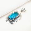 Blauer Topas Anhänger Edelstein Schmuck, 925 Sterling Silber Anhänger, handgefertigter Schmuck Geburtsstein Anhänger, Geschenk für Ihn
