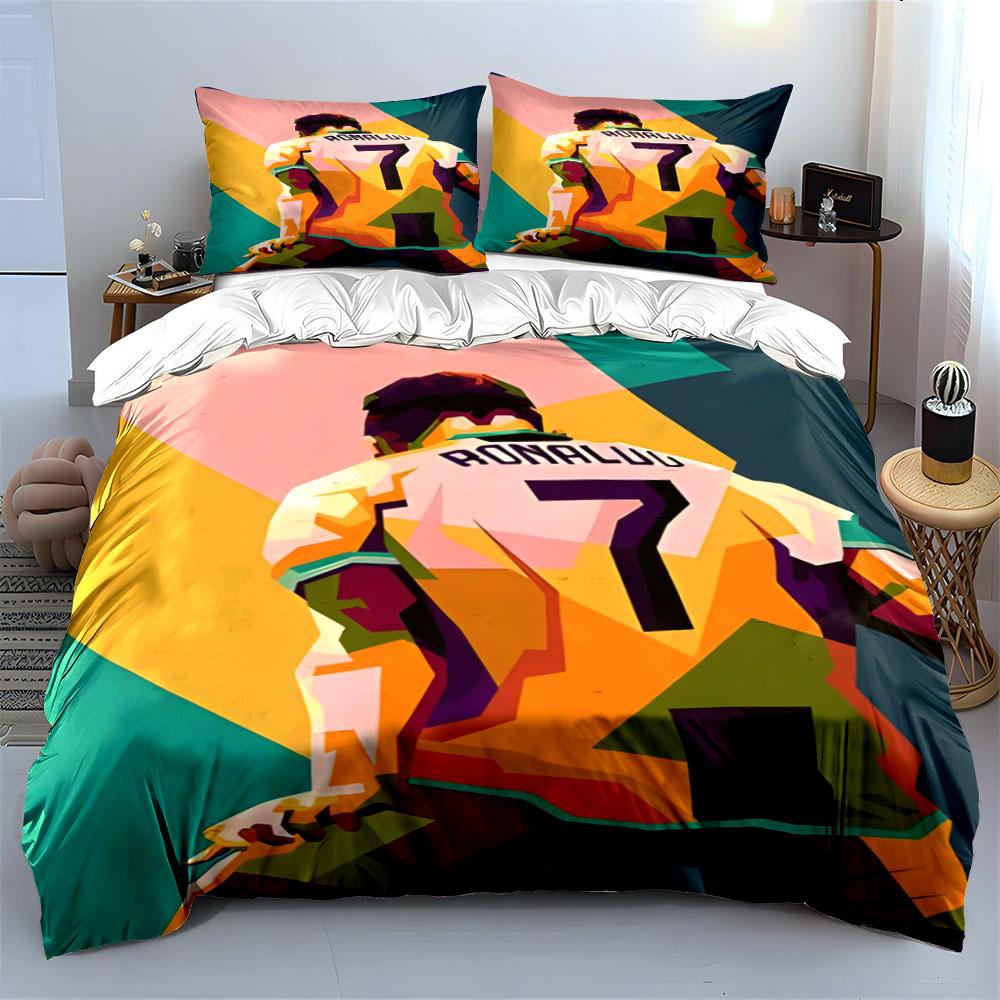 Abstract Ronaldo figure design. Bedding sets Duvet cover sets Duvet covers Pillowcases(1 * Duvet Cover 2 * Pillowcases without duvet insert)