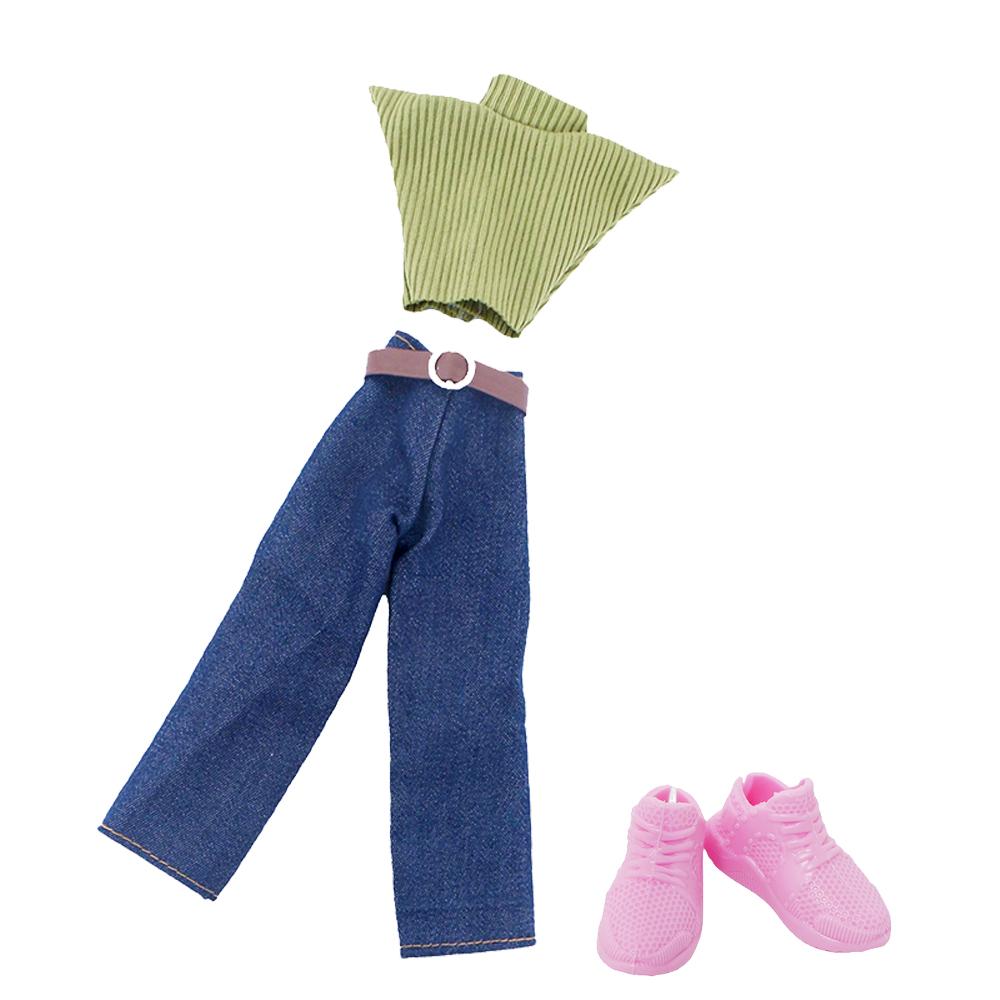 2 Pcs/Set Fashion Doll Clothes Daily Wear Tops Pants Mini Dress Gown with High Heels Shoes Sport Boots