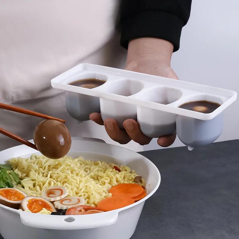 Hot Four-lattice Pickling Tea Eggs with Crisper Box with Lid Household Creative Refrigeration Plastic Pickling Egg Box Kitchen