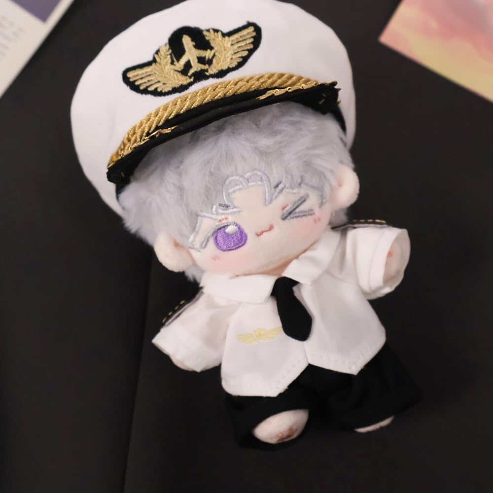 niannyyhouse Plush Doll Clothes 10cm-15cm Buflight Uniform Set (5 pieces) - Doll Dress-Up
