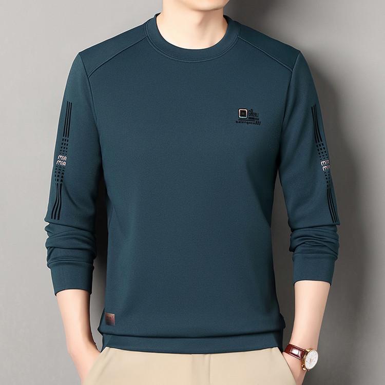 

Мужской не мнущийся, не требующий глажки повседневный свитшот с длинным рукавом и круглым вырезом Small