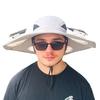Fan Hat Wide-Brimmed Outdoor Hat with Dual-Power Fan Design Solar USB Charging Hiking Cycling Fishing Sun Hat