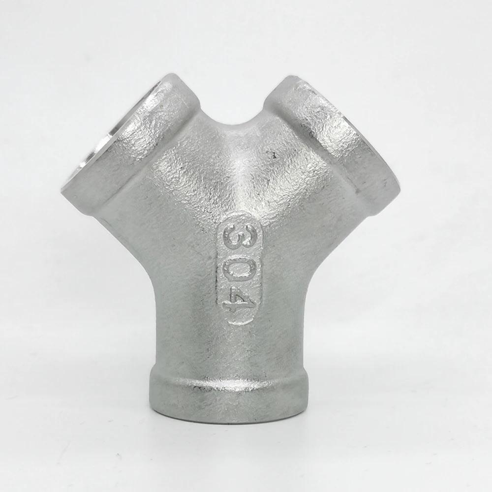 1/4" 3/8" 1/2" 3/4" 1" 1-1/4" 1-1/2" 2" BSP Female Y Shape 3 Ways Connector Coupler Splitter 304 Stainless Steel Pipe Fitting