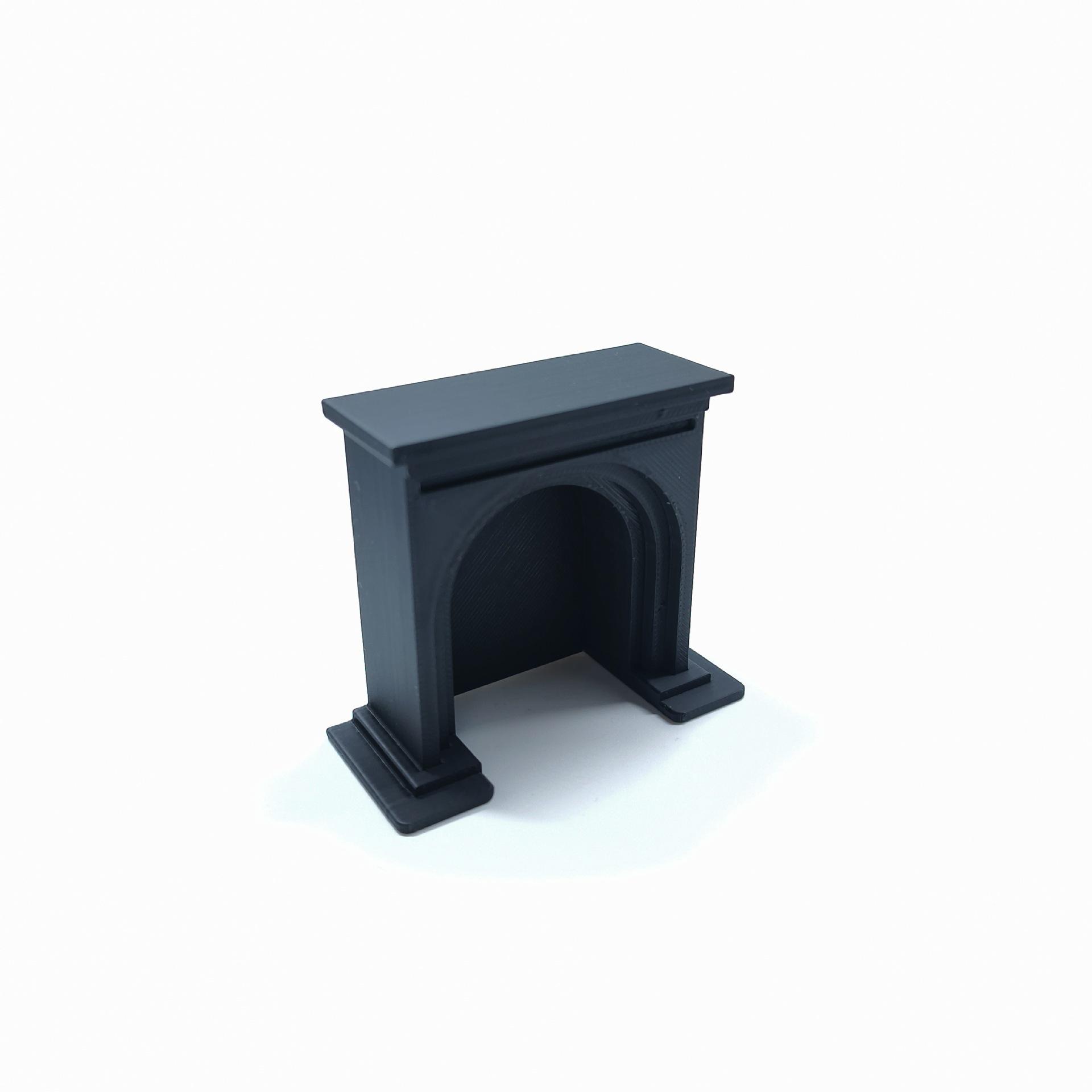 White Mini 3D Printed Dollhouse Fireplace Ornament