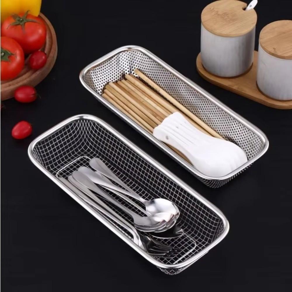 Mesh Filtering Chopsticks Storage Basket Anti-rust Chopstick Spoon Storage Box  Sand Sifting