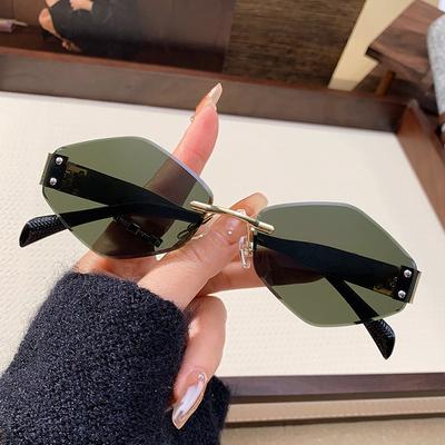 25 Years Of Polygonal Trimmed Sunglasses Feeling Sunglasses Fashion Frameless Sunglasses Women