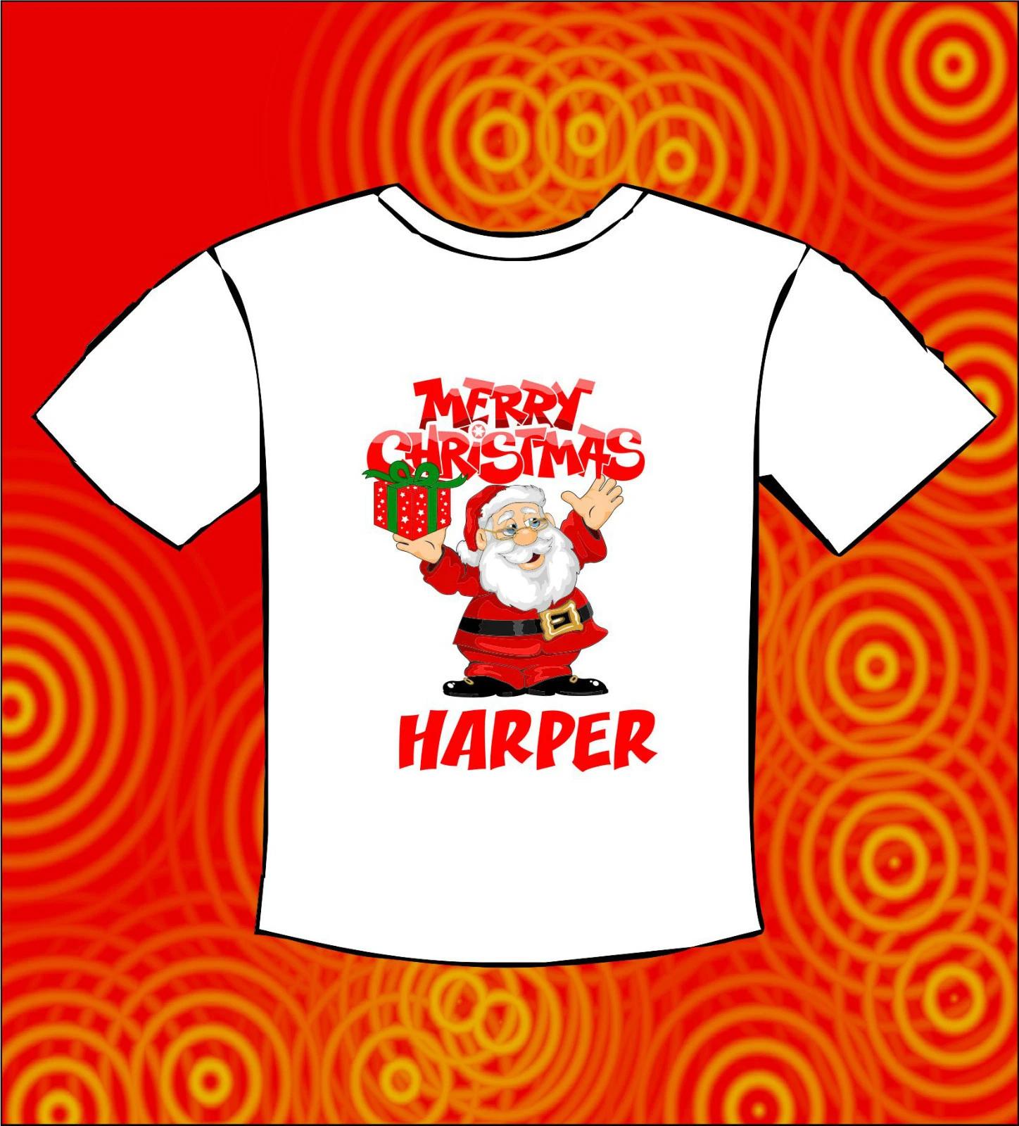 BABY GIRLS PERSONALISED MERRY CHRISTMAS Santa T Shirt - Christmas Gift 2XL
