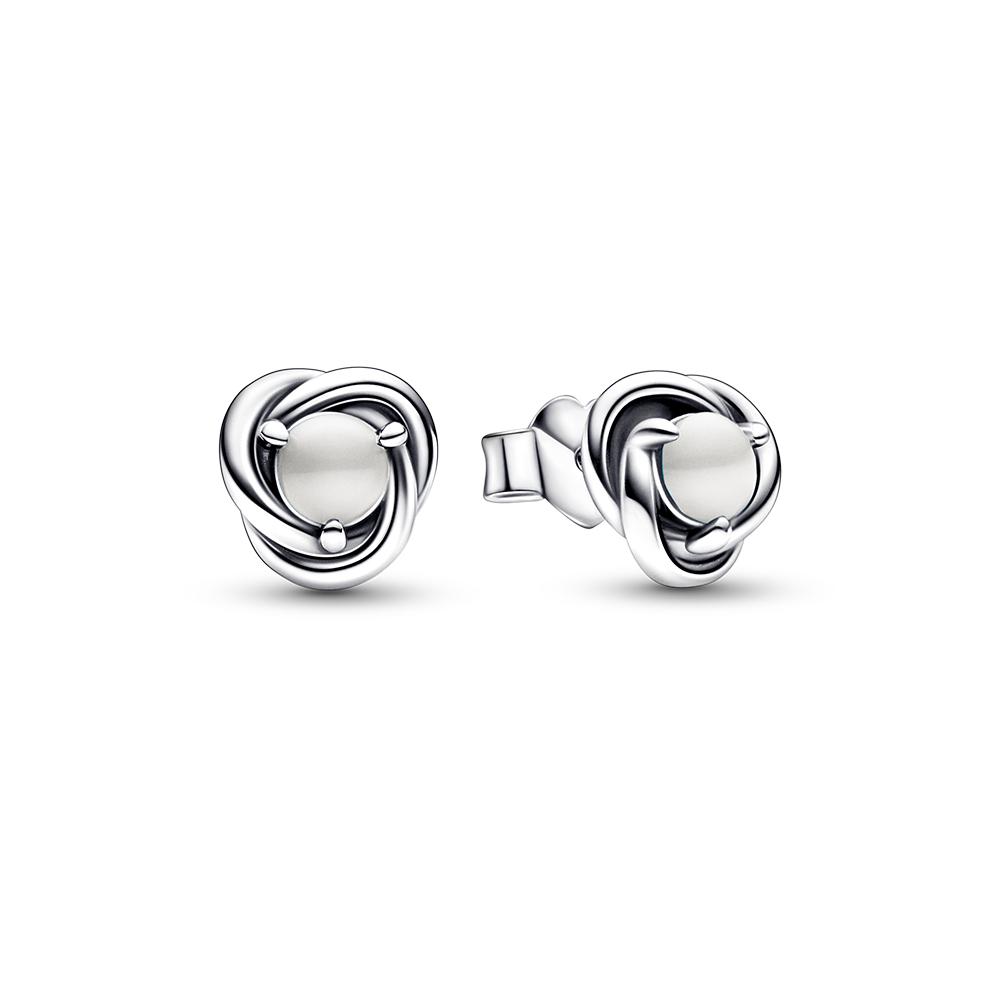 Pandora White Eternity Circle Stud Earrings (June)_292335C03