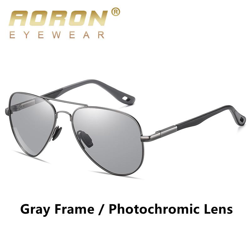 aoron Metal Frame Polarized Sunglasses Fashion Brand Design Outdoor Accessories Photochromic Driving Fishing Cycling Sport Glasses