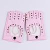 New PU Leather Half Finger Gloves Hip Hop Punk Fingerless Motorcycle Gloves Rivet Evening Prom Decor Women
