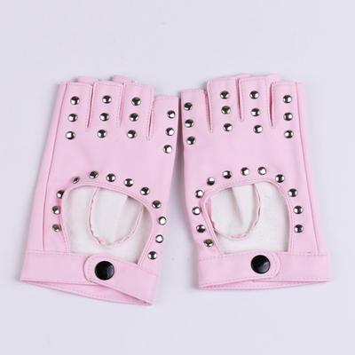 Nuovi Guanti in Ecopelle Mezza Dita Hip Hop Punk Senza Dita da Moto Borchie Decorazione Sera Ballo di Fine Anno Donna