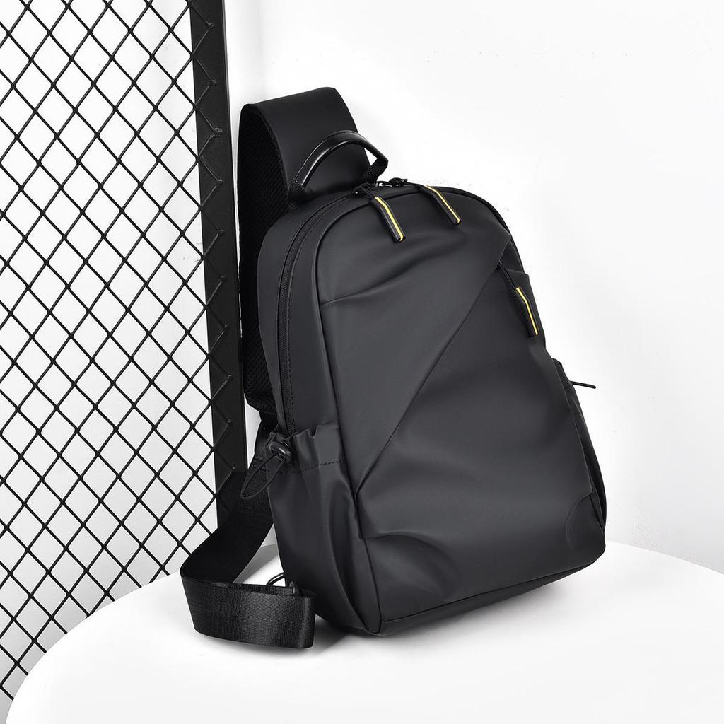 Men's Trendy Tactical Motorcycle Chest & Shoulder Messenger Bag - Large Capacity, Splash-Proof