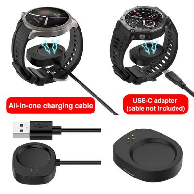Ladegerät für Amazfit Active3 Premium/Active Max Balance 2A2429/T-Rex 3 Smartwatch USB Ladehalter Dock Magnetisches Kabelband Uhr Zubehör