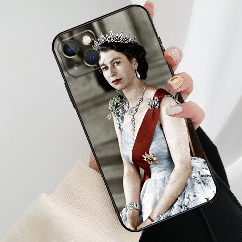 England Queen Elizabeth II Phone Case For iPhone 13 14 15 16 Pro Max 11 12 XS XR X Plus Shockproof Bumper Soft Cover