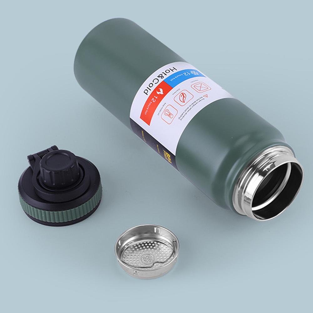 600ML/800ML Lauko termosas Nešiojamas virdulys Vandens butelis su arbatos filtru 304 nerūdijančio plieno termo puodelis Nepraleidžianti kolba Sportui