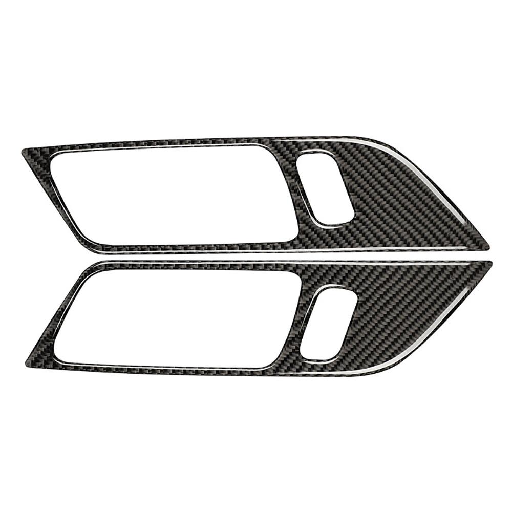 1Set Carbon Fiber Look Interior Door Handle Cover Trim For Ford Mustang 2015-21