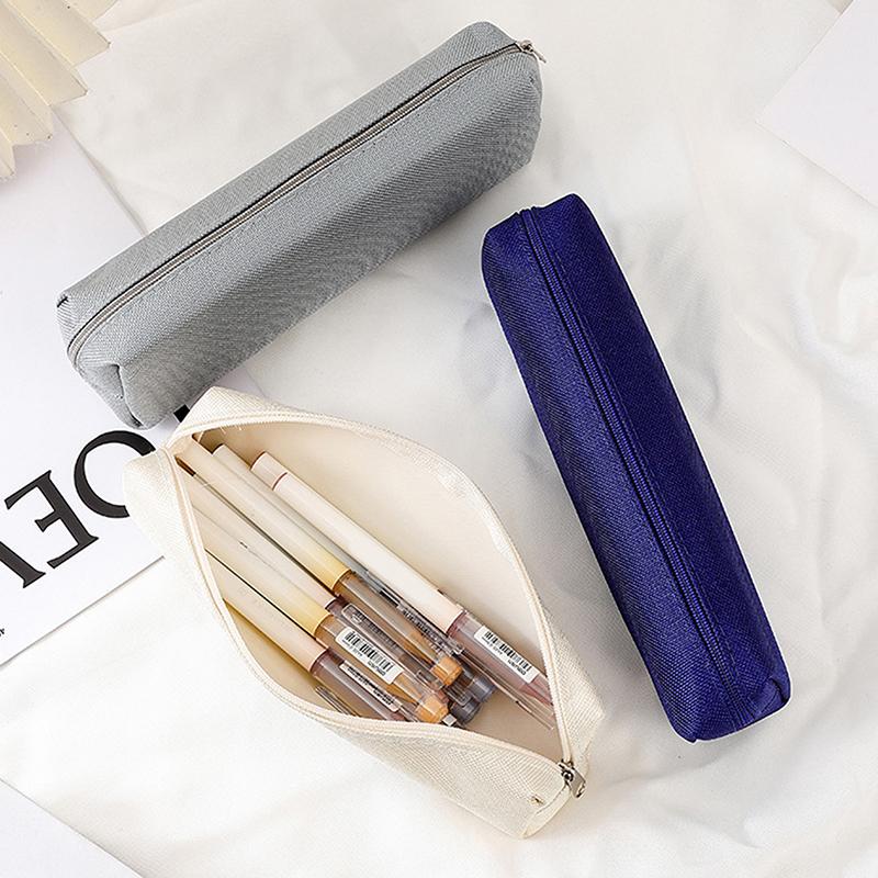 Basit Kalem Kutusu Okul Malzemeleri Kalem Kutuları Estuche Escolar Düz Renk Okul Kırtasiyesi Kalemlik Trousse Kalem Çantası-Ljx