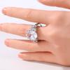 Elegant Inlaid White CZ Women's Ring Exquisite CopperColor Geometry Daily Wear Party Jewelry Anniversary Gift