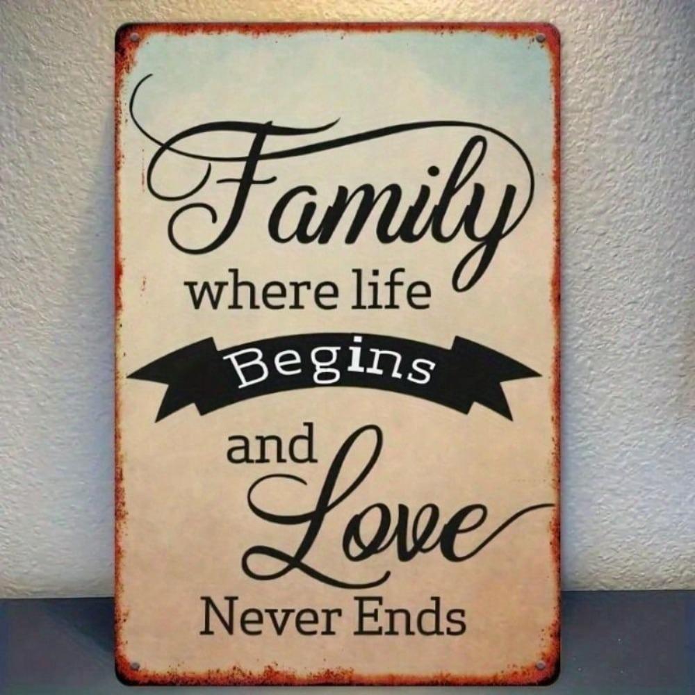Country Style Metal Wall Art Family Love Home Decor