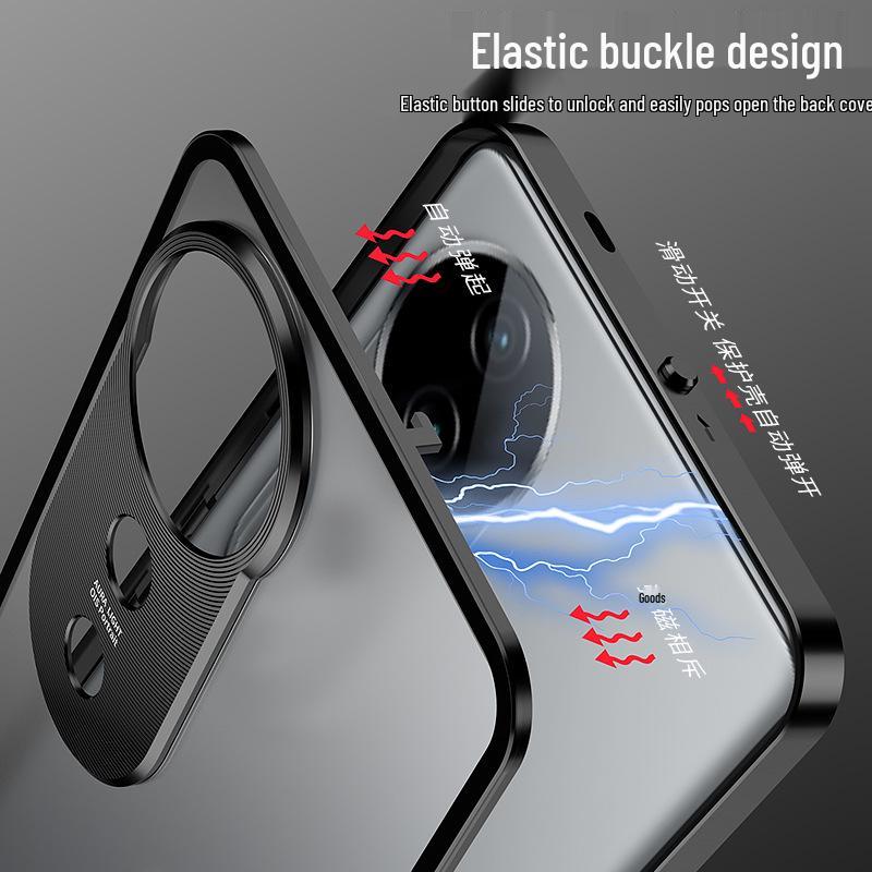 Vivo S30 Pro Metal Frame Snap-On Frosted Back Case with Lock Buckle for S20 V40
