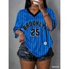Women's Los Angeles NO.86 Print V-Neck Short Sleeve T-Shirt Summer