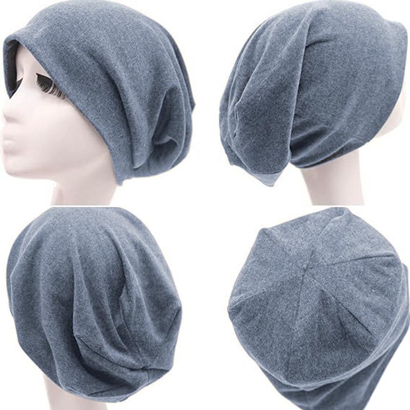 1Pc Cap Oversized Women Ladies Solid Color Mens Skateboard Slouch Beanie Hat Polyester