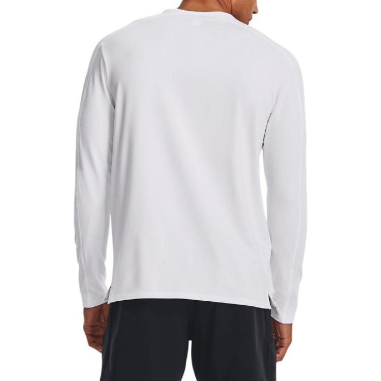 Under Armour Meridian Solid Training Comfortable Soft Crew Neck Knit Long Sleeve T-Shirt Men Tops White 1379672-100