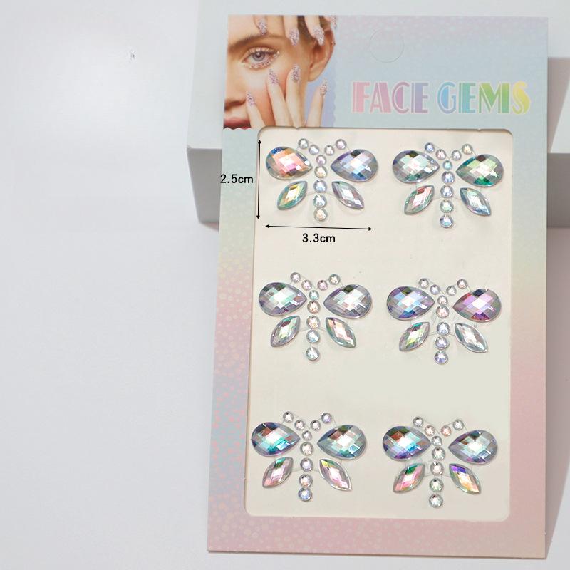 Diamond Eyebrow Tattoo Sticker Glitter Eyeliner Eyebrow Makeup Face Eyes Temporary Tattoo Rock Rhinestone 3D Eyeliner Stickers
