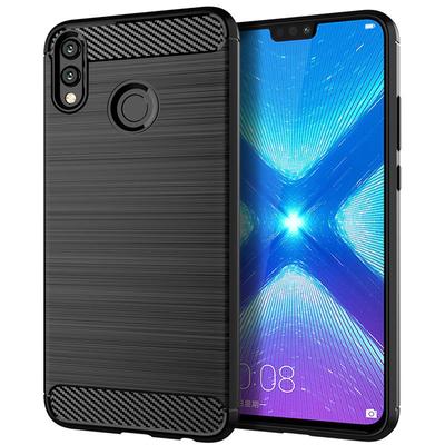 Matte Silikonhülle für Honor 8X, TPU, stoßfest, Kohlefaser, weiche Rückseite für Honor 8x, Huawey, Anti-Klopf-Matthülle