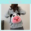 Loopy Stitch Cartoon Plush Soft Round Bag With Zipper Closure For Daily Use