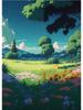Vintage Japan Feld Natur Landschaft Poster Leinwand Malerei Gras Wolke Bäume Anime Wand Kunst für moderne Wohnzimmer Home Decor