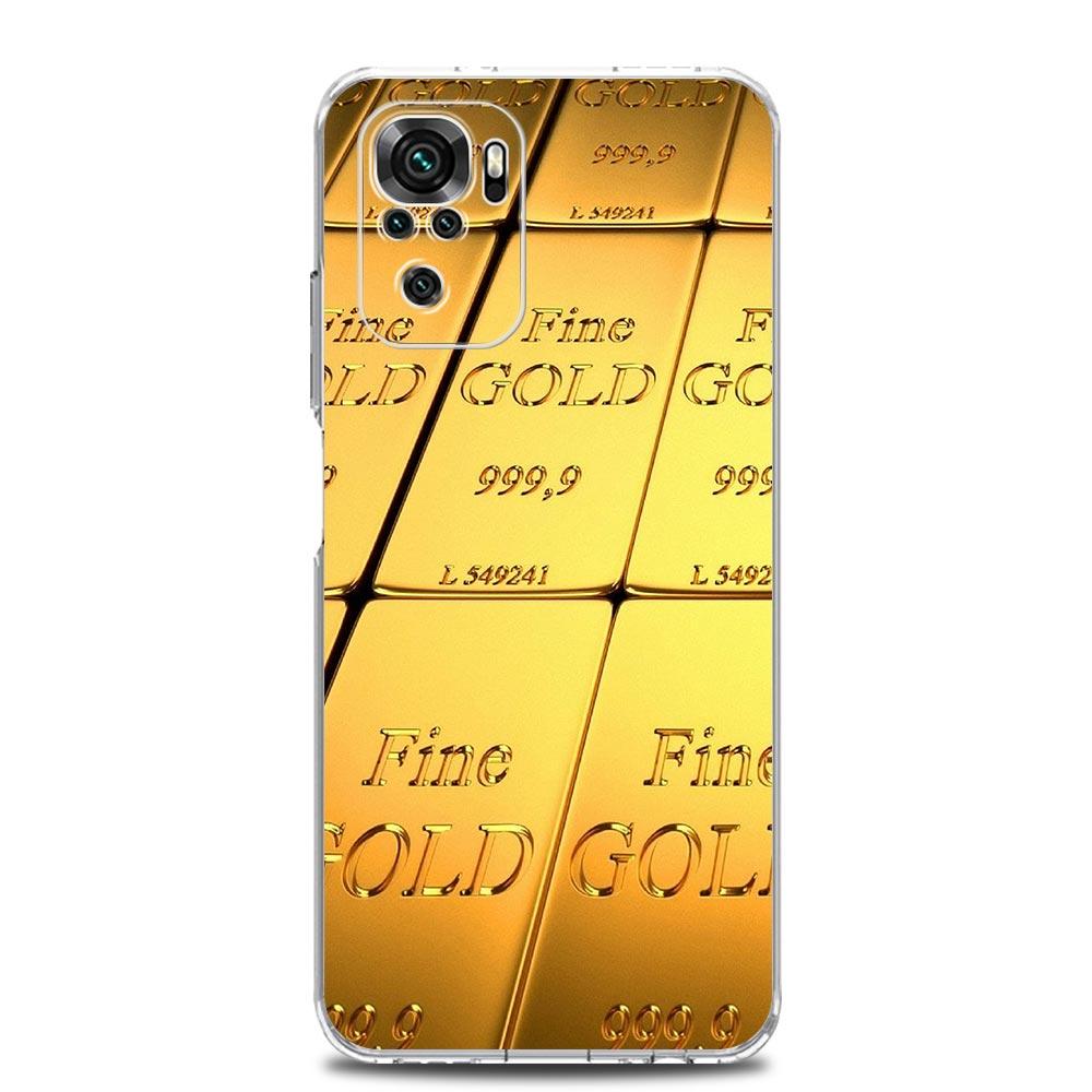 Handyhülle für Xiaomi Redmi Note 15 14 13 12 4G 10 11 Pro Plus 5G 14C 13C 12C 10C Klare Weiche TPU Hülle Gold Kunst