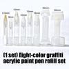 8Pcs Refill Able Pen Case for Flexible Inks Filling in Various Art Environments Empty Markers Pen Multipurpose Markers
