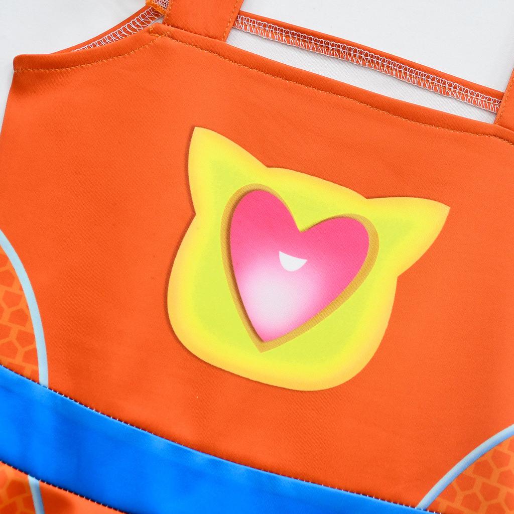 SuperKitties Sukienka Cosplay dla Dziewczynek z Torebką Opaska z Uszami Kota Kostium Dziecięcy Letni z Latającymi Rękawami Ubranka na Imprezę Prezent Urodzinowy