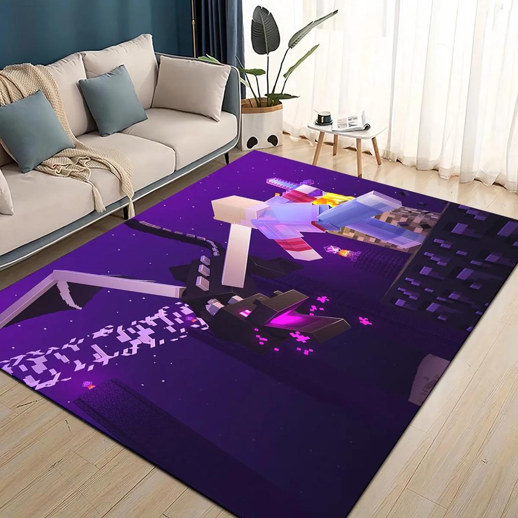 3D S-Sandbox Game  Cartoon Area Rug Large,Carpet Rug for Living Room Bedroom Sofa Doormat Decoration,kid Play Non-slip Floor Mat