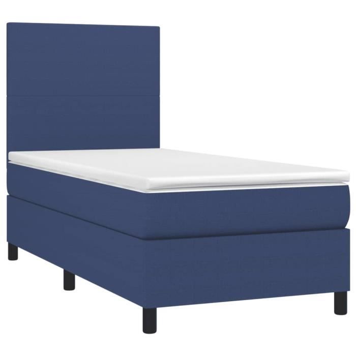 3141599 vidaXL Divan Bed with Mattress Blue 100x200 Cm Fabric