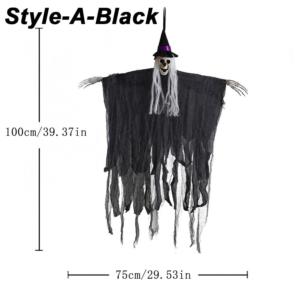 Halloween Pumpkin Hanging Ghost Party Decorations Hanging Green Light Light-emitting Sound Props Yard Ghost House Decoration
