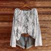 Women's Fashion Vintage Lightweight Sweater Casual Long-Sleeve Knit Pullover Top