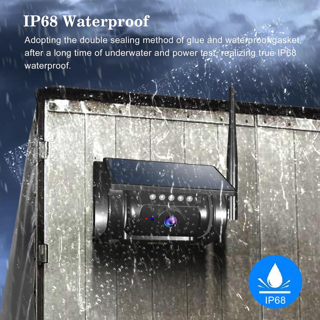 Wireless Backup Camera with Solar Magnetic, Easy Installation, Long Life for Trucks, Cars,