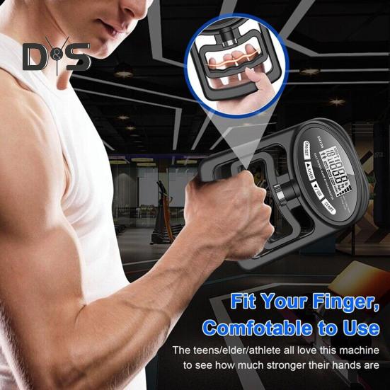 

Электрический тестер силы хвата 265 фунтов/120 кг, динамометр для ручного захвата, регулируемый тренажер для захвата, цифровой тренажер для кистей, измеритель силы хвата, усилитель