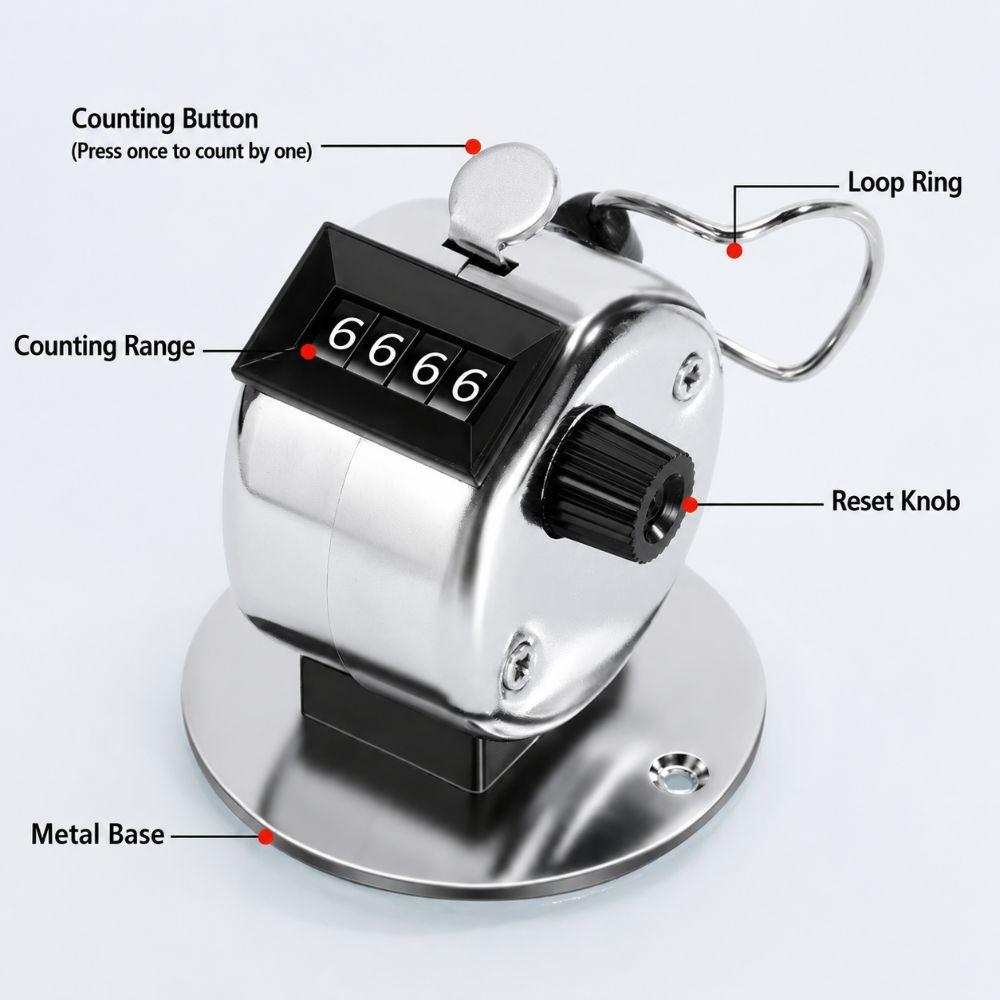 Mechanical Clicker Counter 4 Digit Digital Counting Device New Mechanical Counter