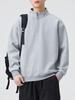 Men's American Style Solid Color Half-Zip Stand Collar Hoodie - Trendy, Versatile, Casual Outerwear