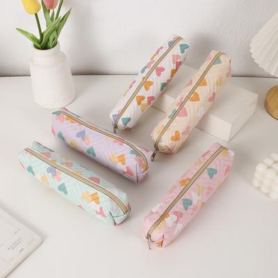 1 Piece Mini Cute Design Pencil Pouch for Student Sweet Heart Pencil Case Small Portable Pen Eraser Storage Bag School Supplies