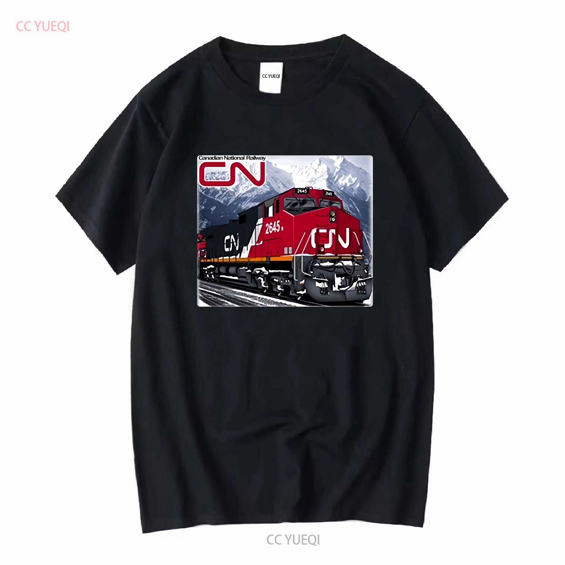

Canadian National pacific Train C44 9W Authentic Railroad T Shirt 75 vintage Washed homme graphic Breathable 4XL