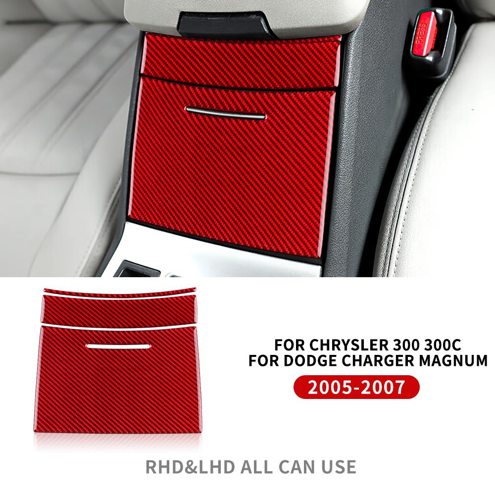 Real Soft Carbon Fiber Sticker For Chrysler 300 300C For Dodge Charger Magnum 2005 2006 2007 Car Water Cup Interior Accessories