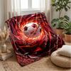 Soccer Ball in Flames 3 Theme blanket Lightweight Warm Flannel Blanket Decorative Throw Blanket for Home Decoration