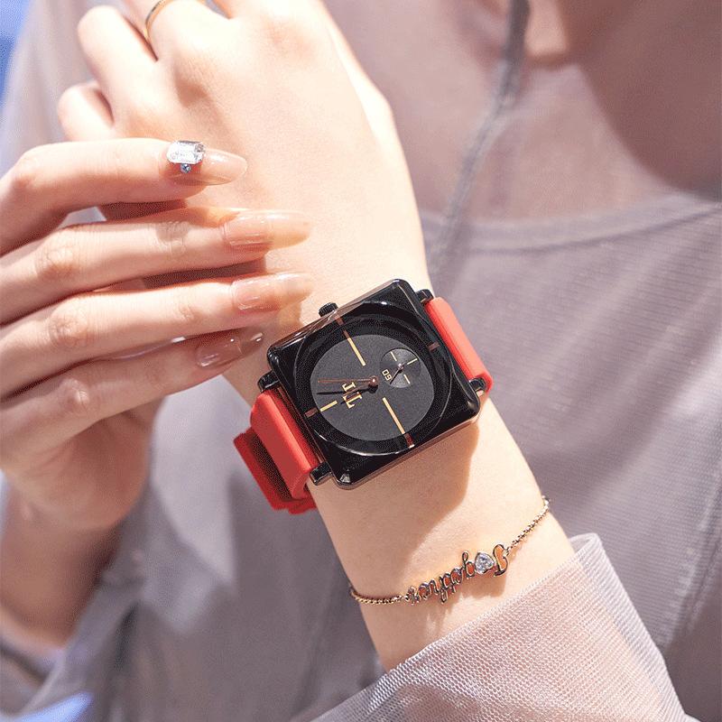 Tianta Square Female And Male Couples Summer Large Dial Simple Fashion Casual Niche Watch