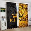 2pcs- Black and Gold US Dollar Printed Curtains, Pole Bag Curtains, Christmas Decorations, Home Decorations, Room Decorations